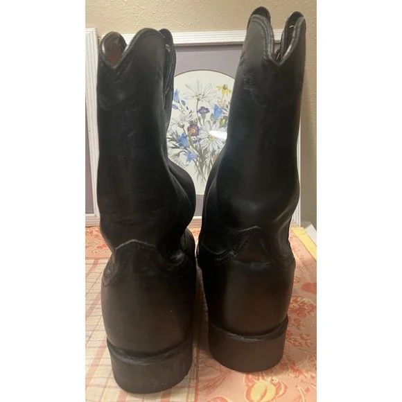 Ariat Heritage Sierra Black Leather Round Toe Cowboy Boots #35501 Men's 10EE